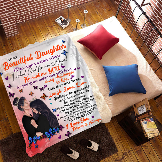 Beautiful Daughter Cozy Fleece Blanket