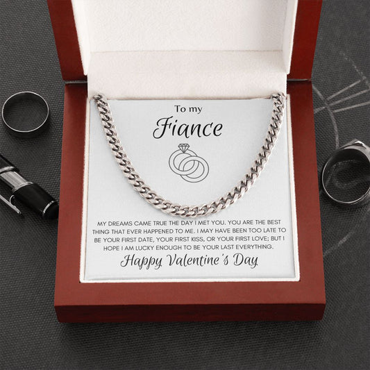 Fiance Valentine's Cuban Link Chain