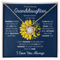 Granddaughter Sunflower Butterfly Love Knot Necklace