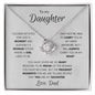 Daughter from Dad Proud Love Knot Necklace