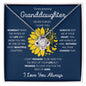 Granddaughter Sunflower Butterfly Love Knot Necklace