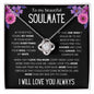 Soulmate Purple Flower Love Knot Necklace