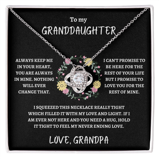 Granddaughter from Grandpa Love Knot Necklace