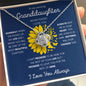 Granddaughter Sunflower Butterfly Love Knot Necklace