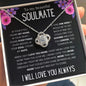 Soulmate Purple Flower Love Knot Necklace