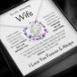Wife Purple Flowers Love Knot Necklace