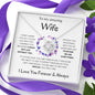 Wife Purple Flowers Love Knot Necklace