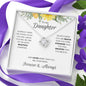 Daughter Sunflower Love Knot Necklace