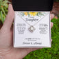 Daughter Sunflower Love Knot Necklace
