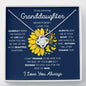 Granddaughter Sunflower Butterfly Love Knot Necklace