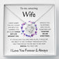 Wife Purple Flowers Love Knot Necklace