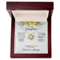 Daughter Sunflower Love Knot Necklace