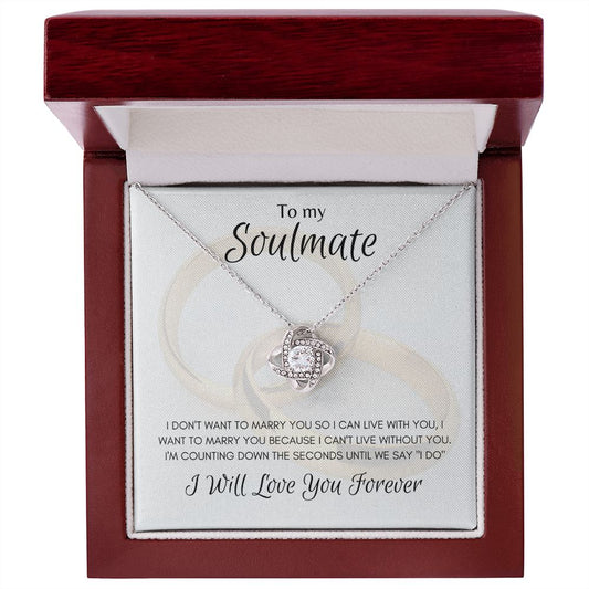 Soulmate Countdown to "I do" Love Knot Necklace