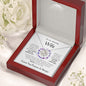 Wife Purple Flowers Love Knot Necklace