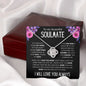 Soulmate Purple Flower Love Knot Necklace