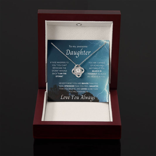 Awesome Daughter Love Knot Necklace