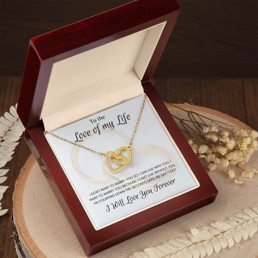 Love of my Life Countdown to "I do" Interlocking Hearts Necklace