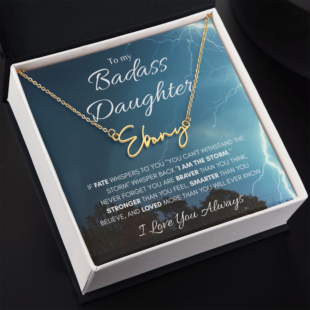 Badass Daughter Signature Style Name Necklace