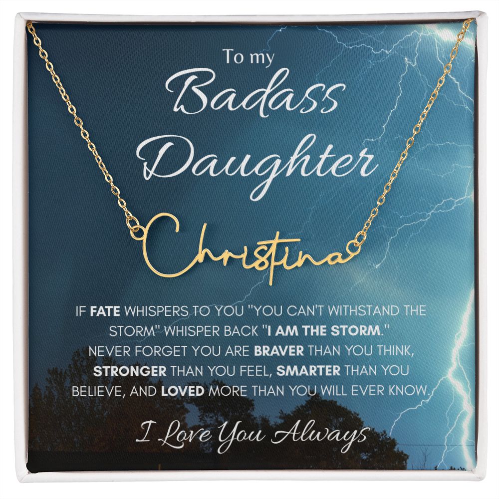 Badass Daughter Signature Style Name Necklace