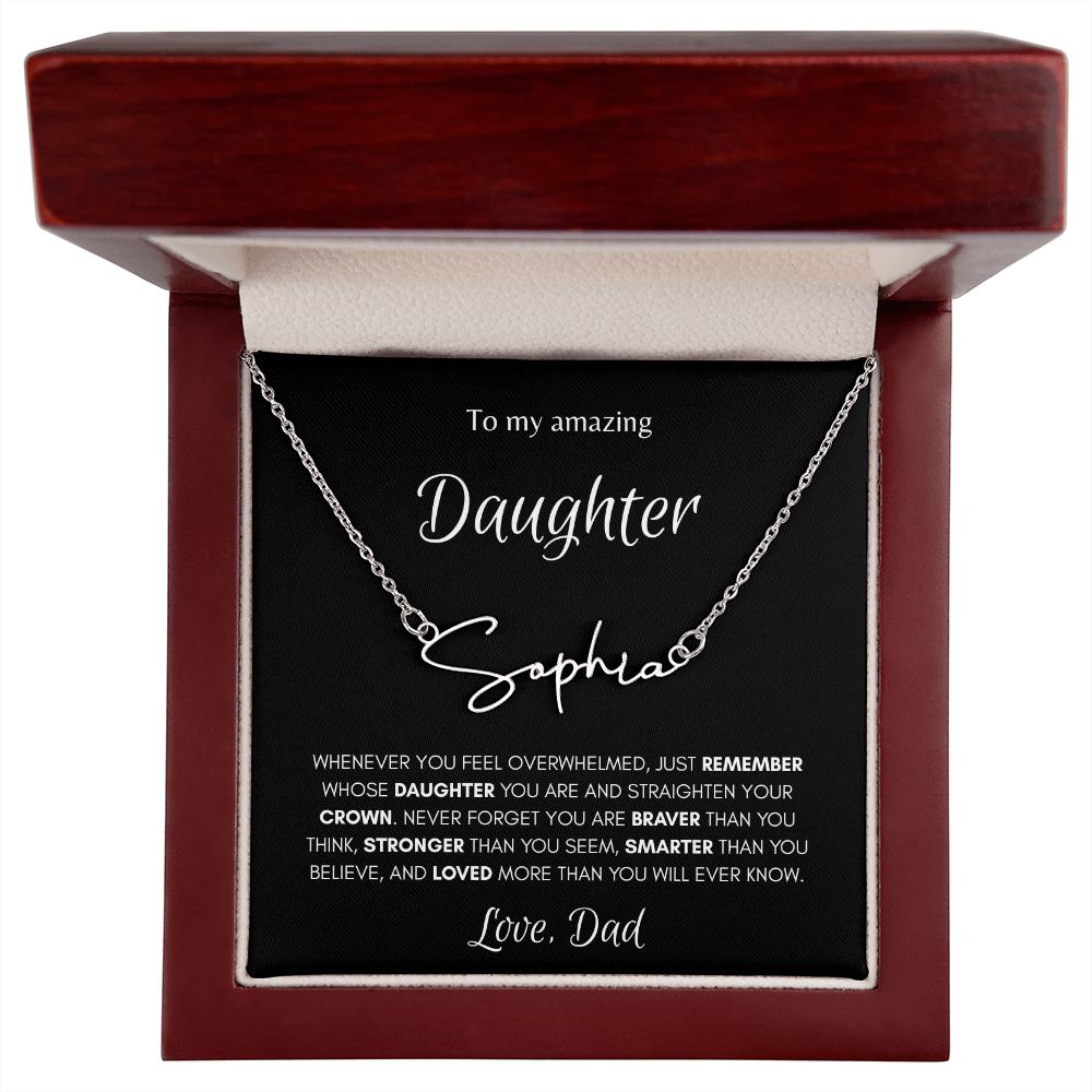 Daughter from Dad Signature Style Name Necklace