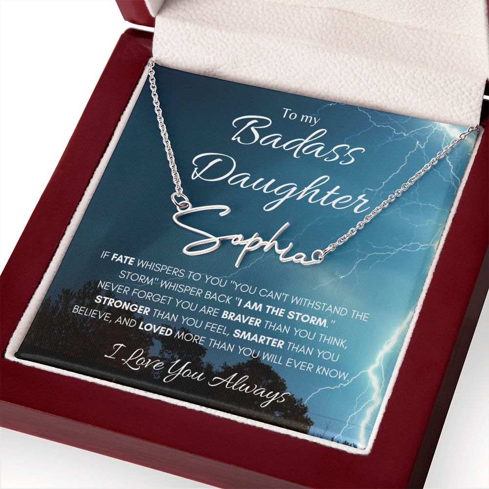 Badass Daughter Signature Style Name Necklace