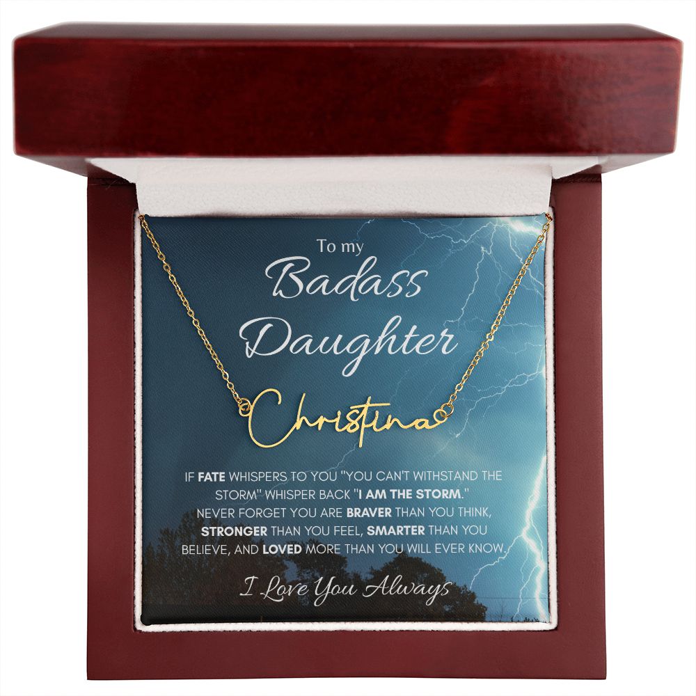 Badass Daughter Signature Style Name Necklace