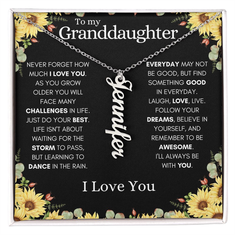 Granddaughter Vertical Name Necklace