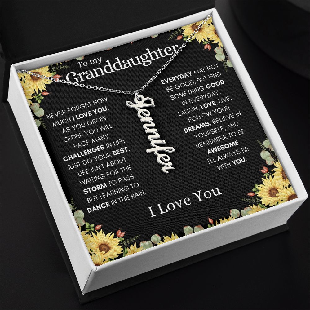 Granddaughter Vertical Name Necklace