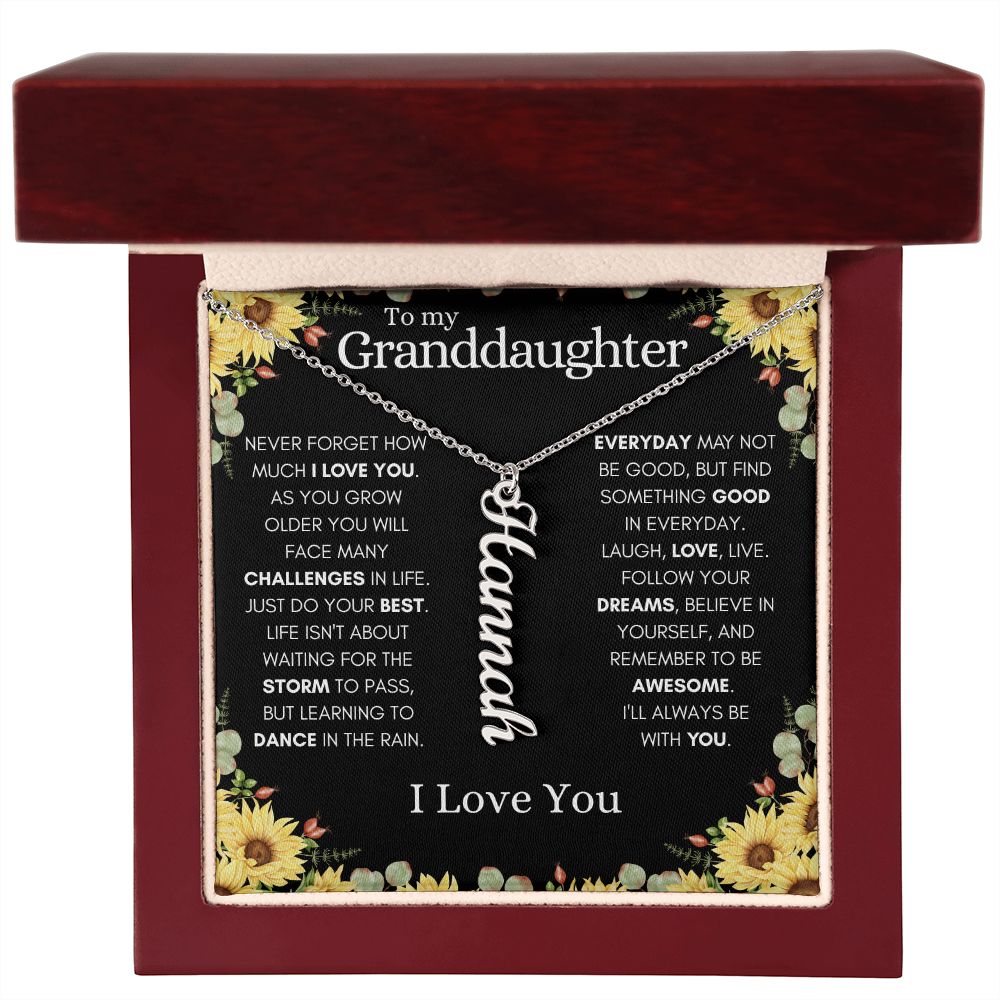 Granddaughter Vertical Name Necklace