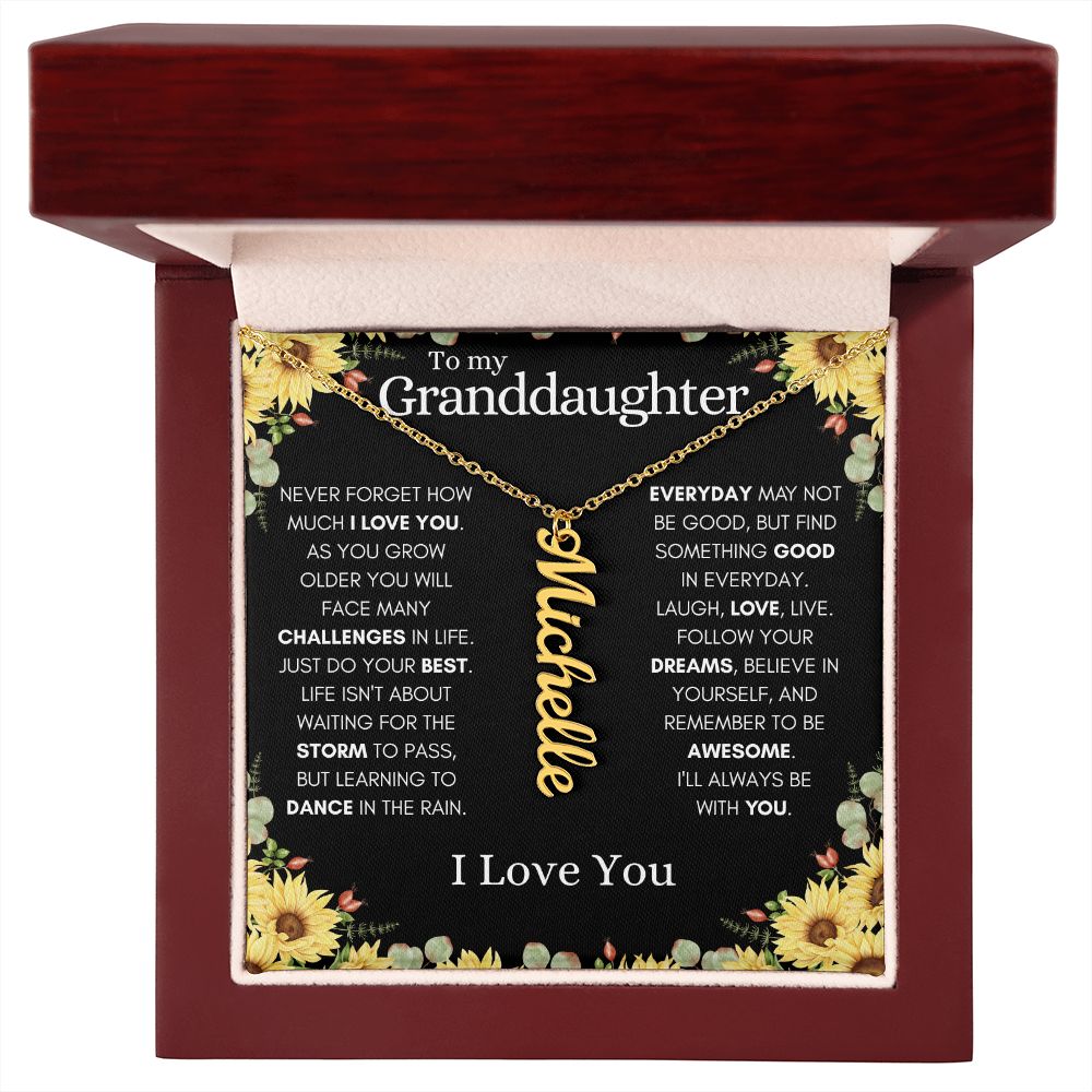Granddaughter Vertical Name Necklace