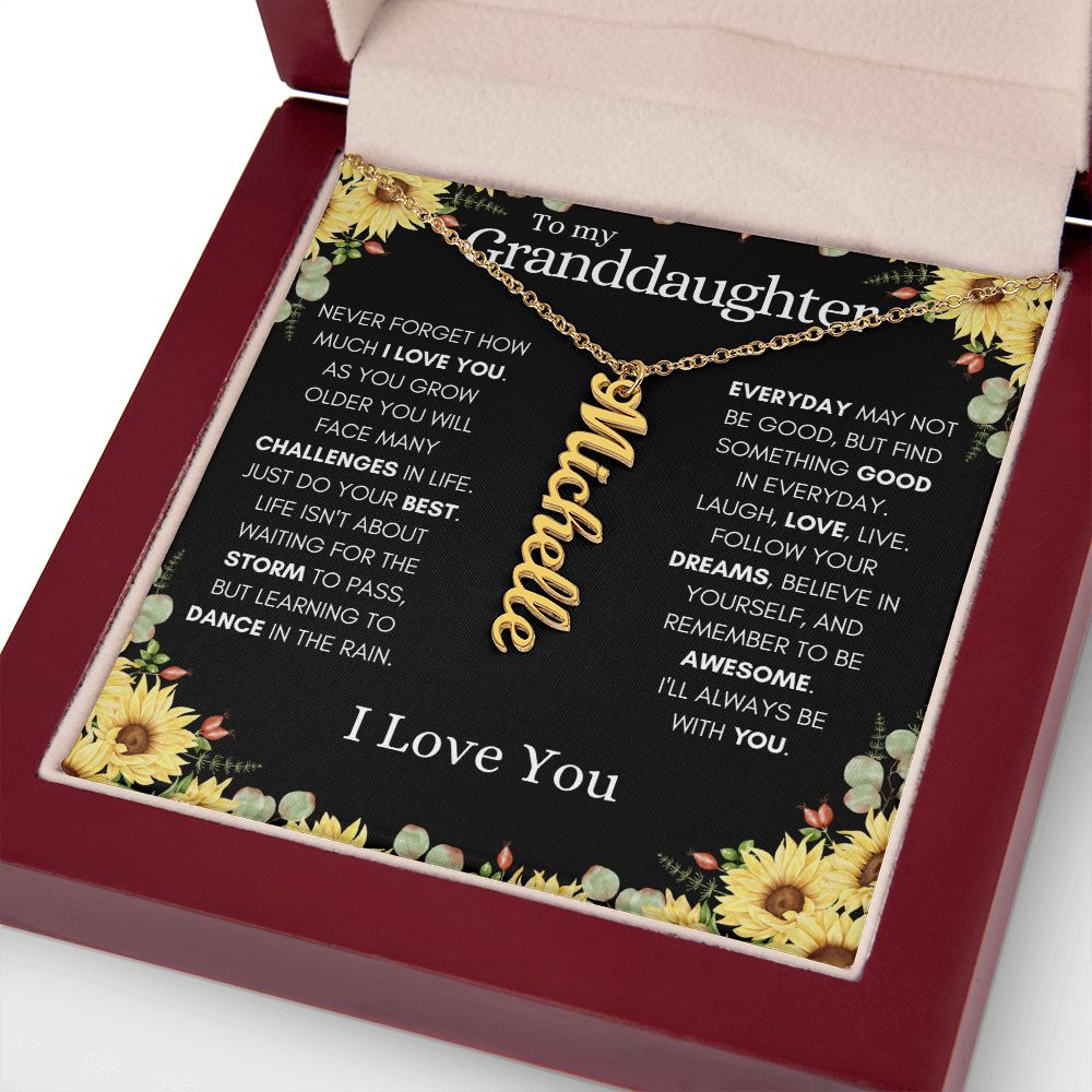 Granddaughter Vertical Name Necklace