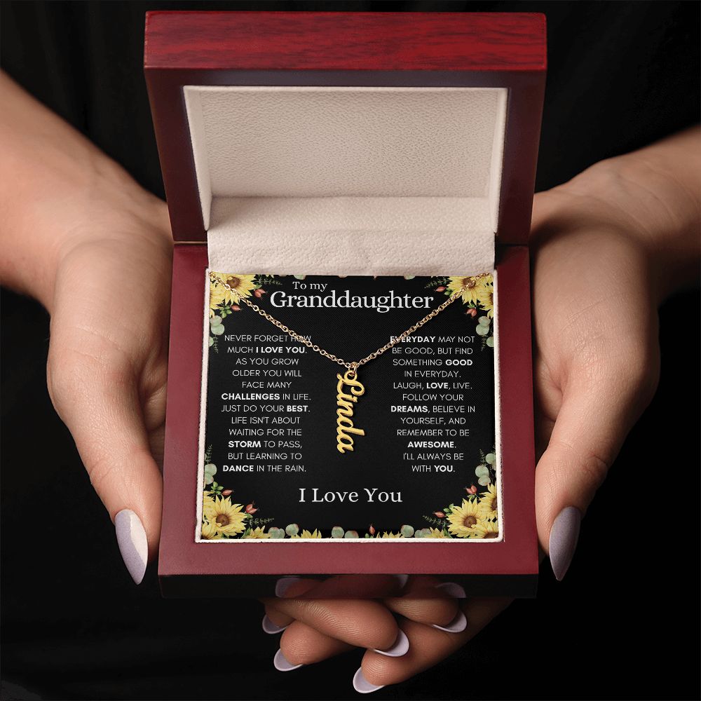 Granddaughter Vertical Name Necklace