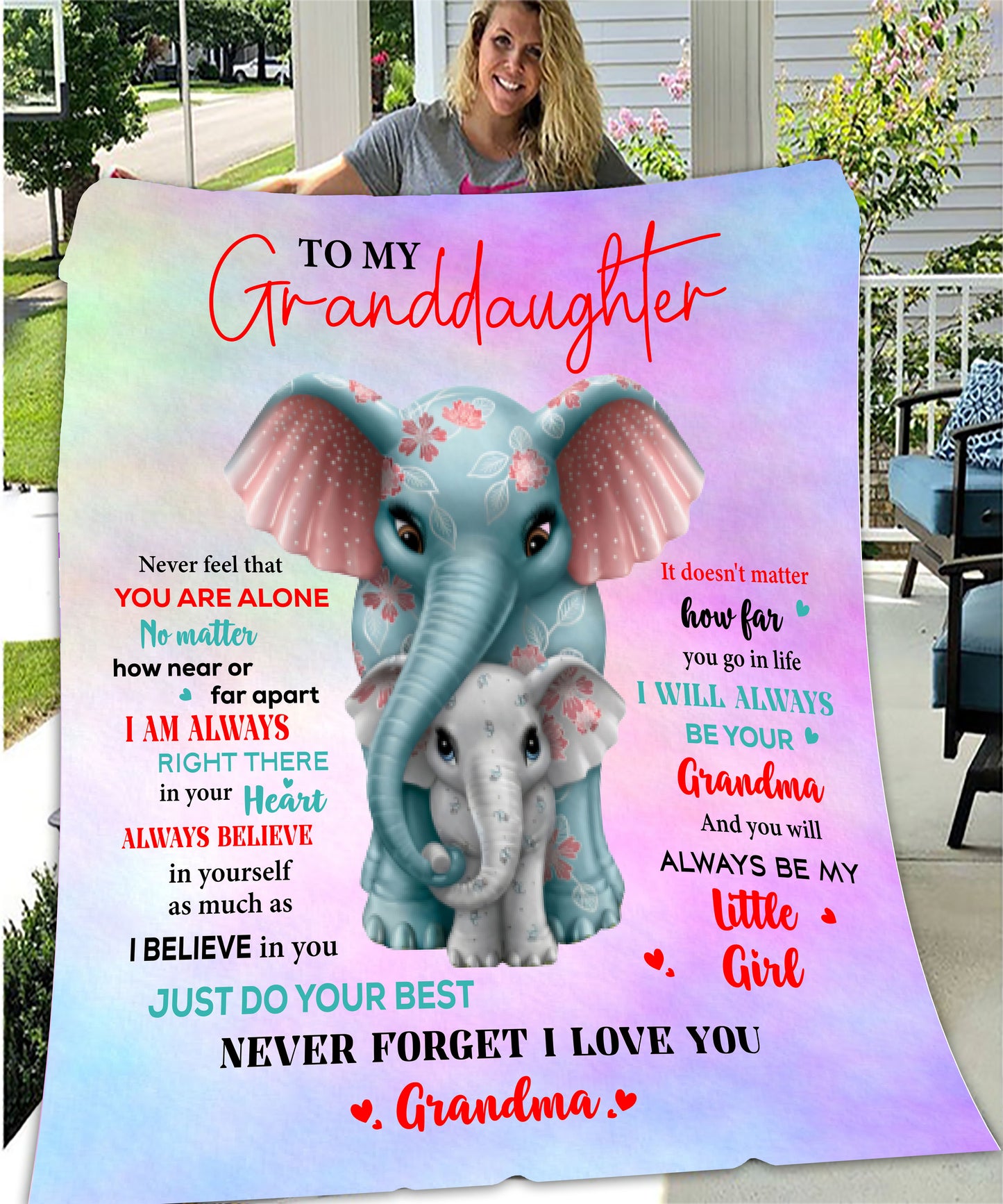 Granddaughter from Grandma Elephant Blanket