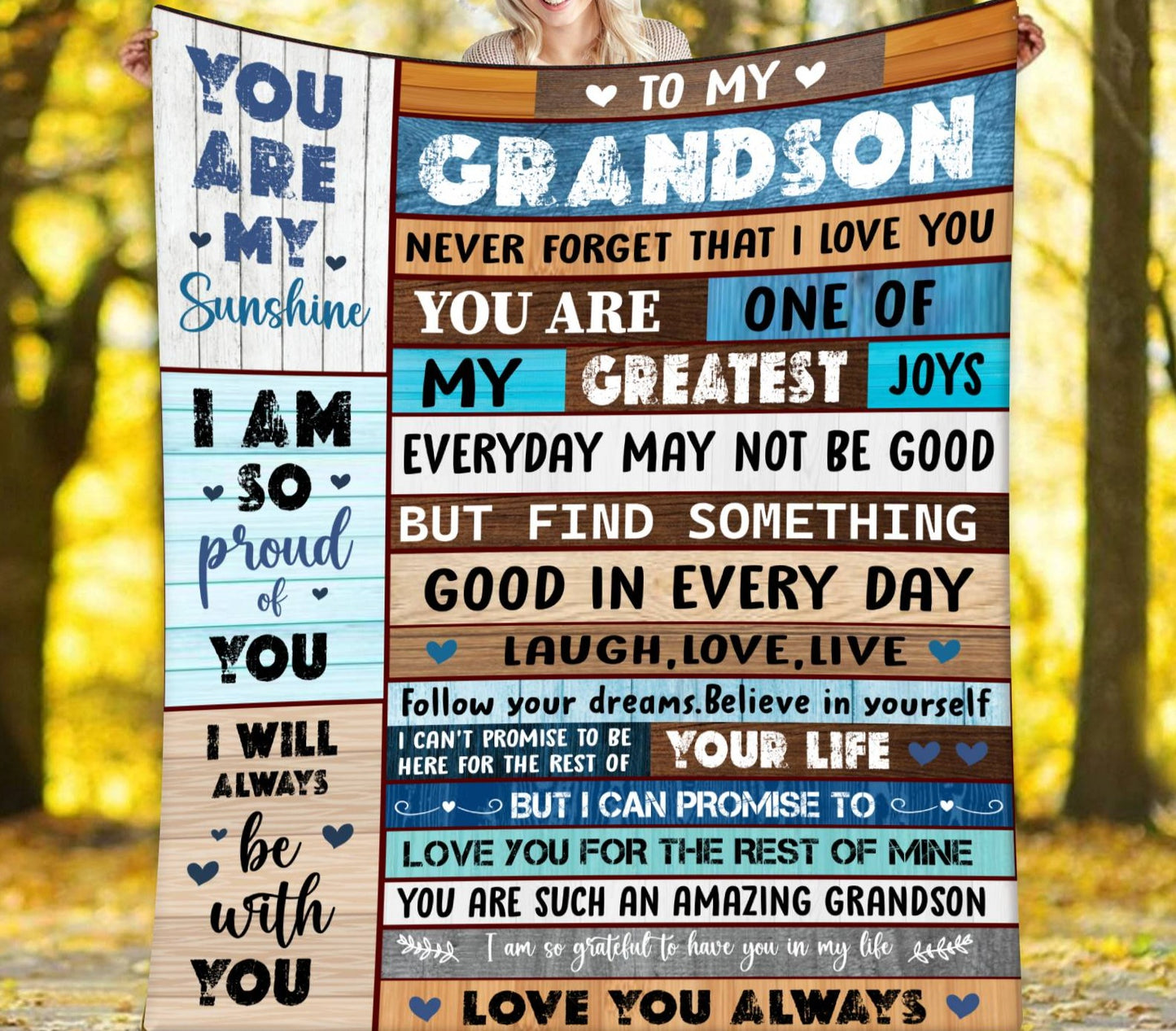 Grandson Block Style Cozy Plush Fleece Blanket