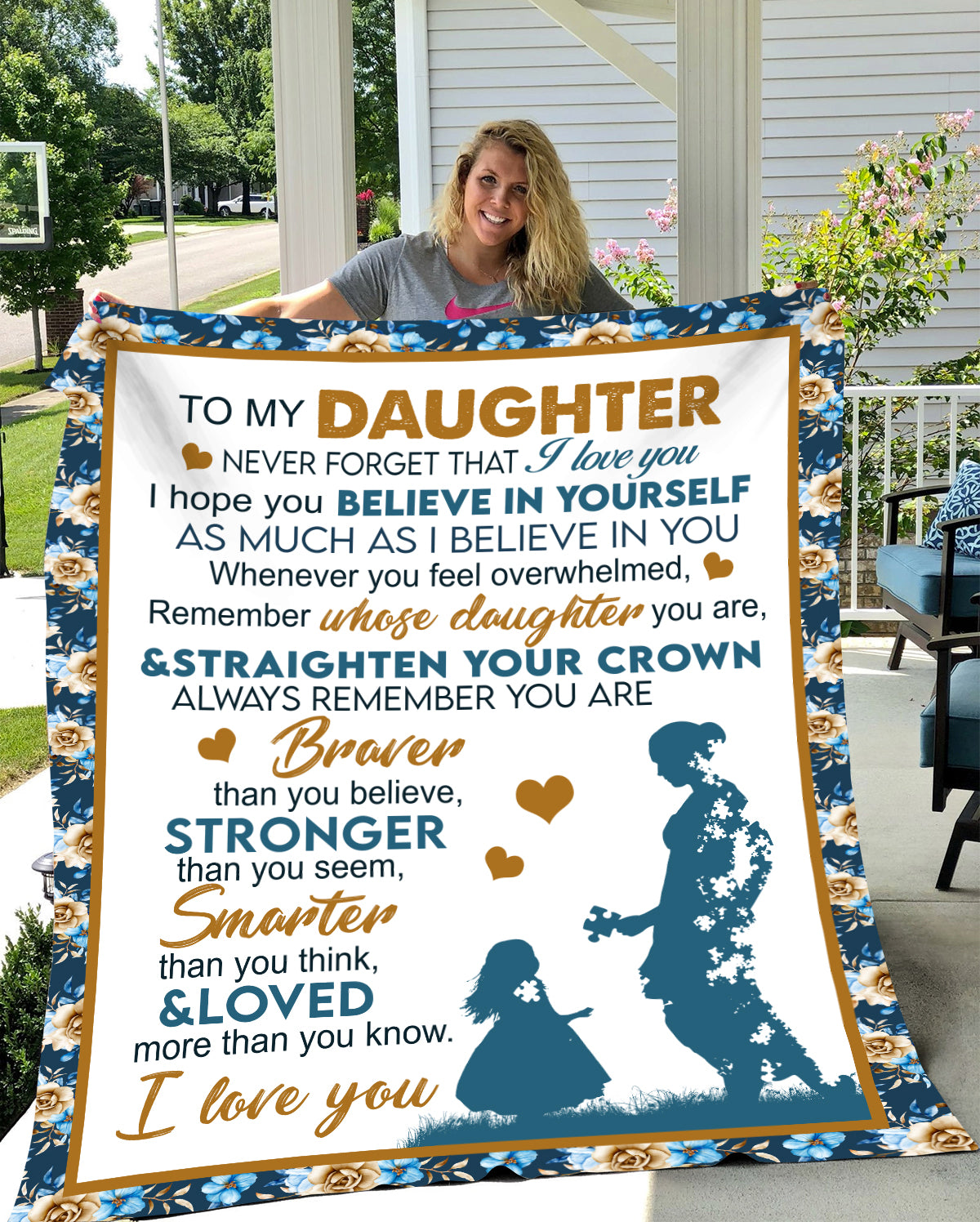 Daughter Pieces Cozy Plush Fleece Blanket Frosted Flames