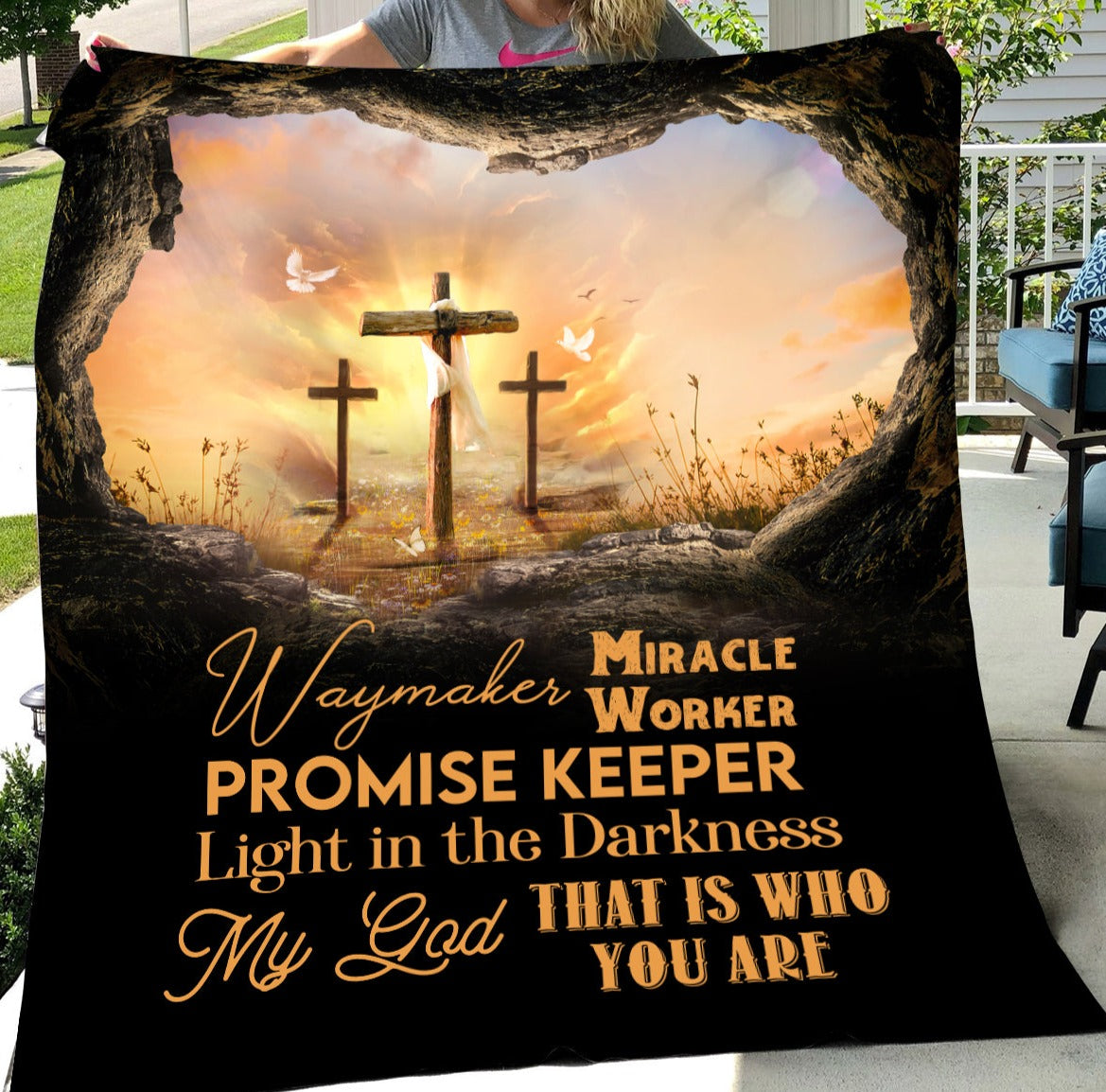 Three Crosses Waymaker Cozy Plush Fleece Blanket