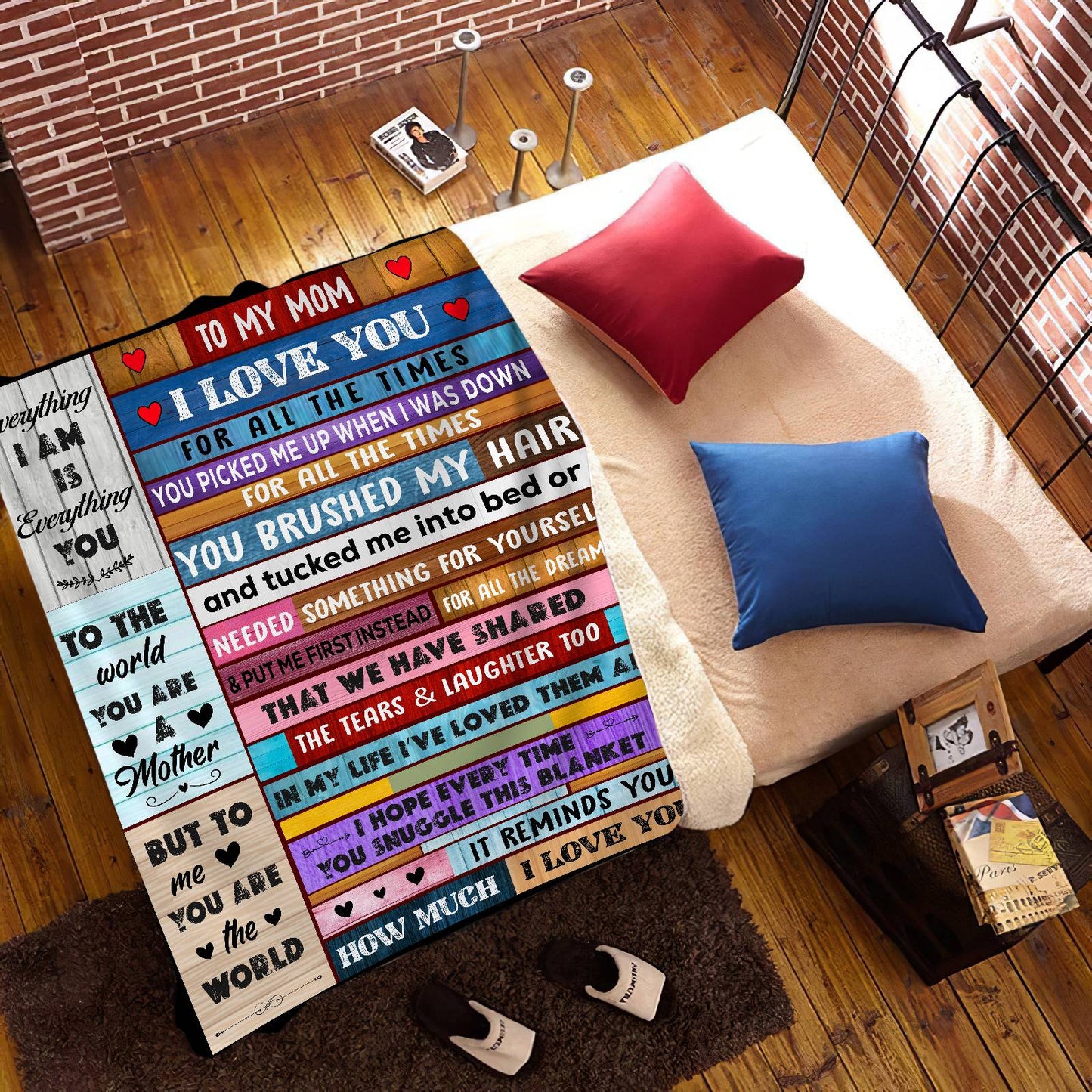 Mom Block Style Cozy Plush Fleece Blanket