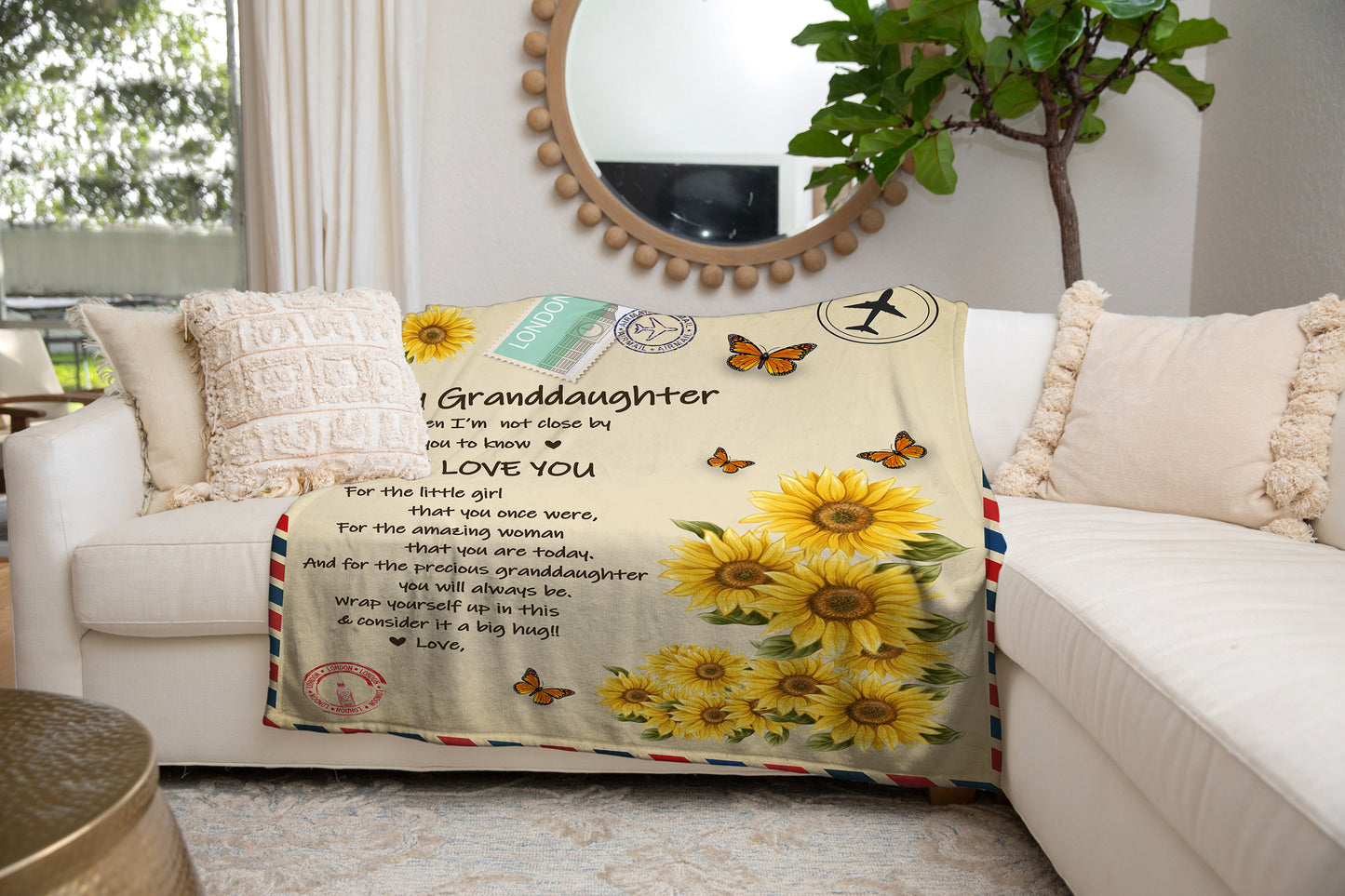 Granddaughter Personalized Cozy Plush Fleece Blanket