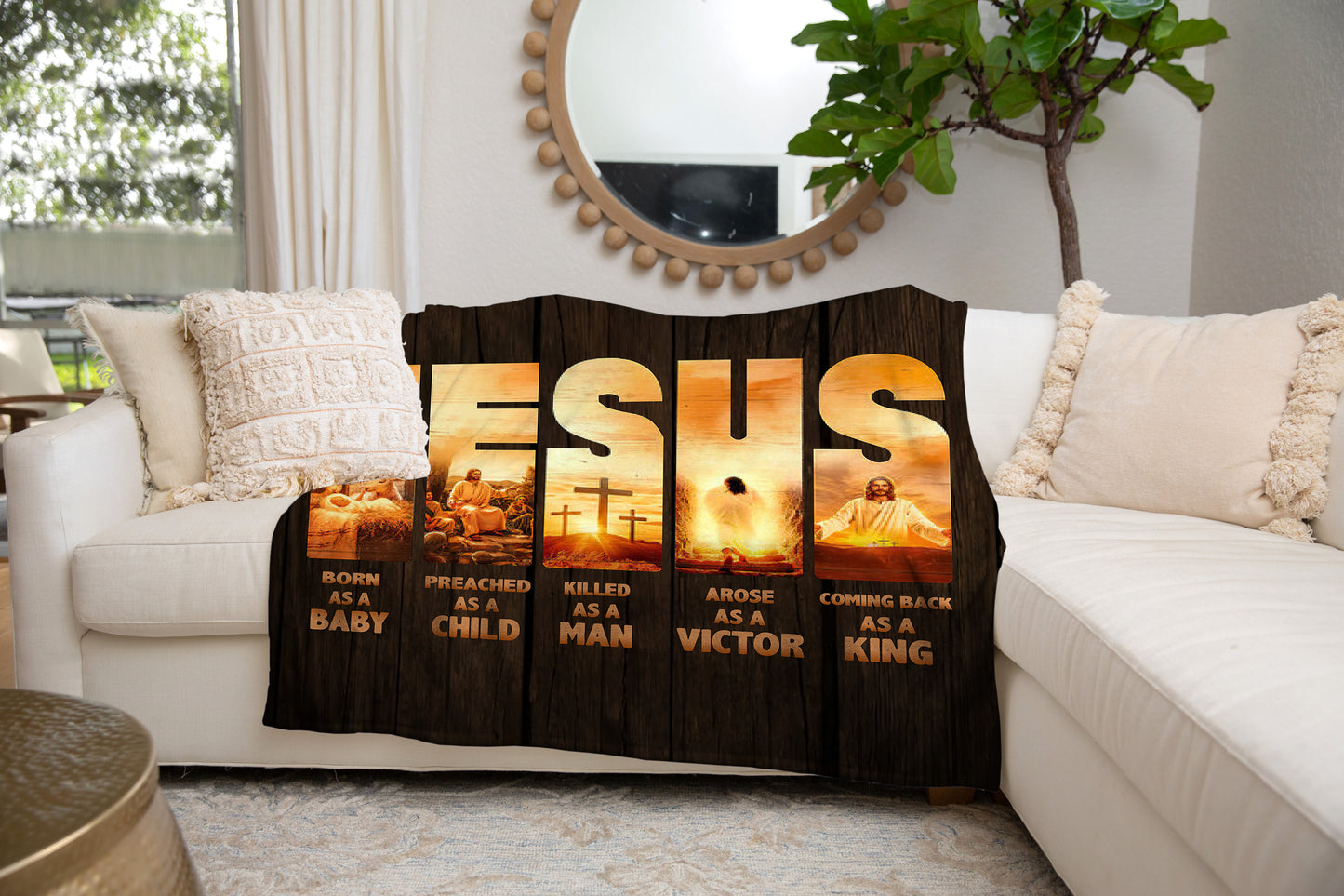Jesus King Cozy Plush Fleece Blanket