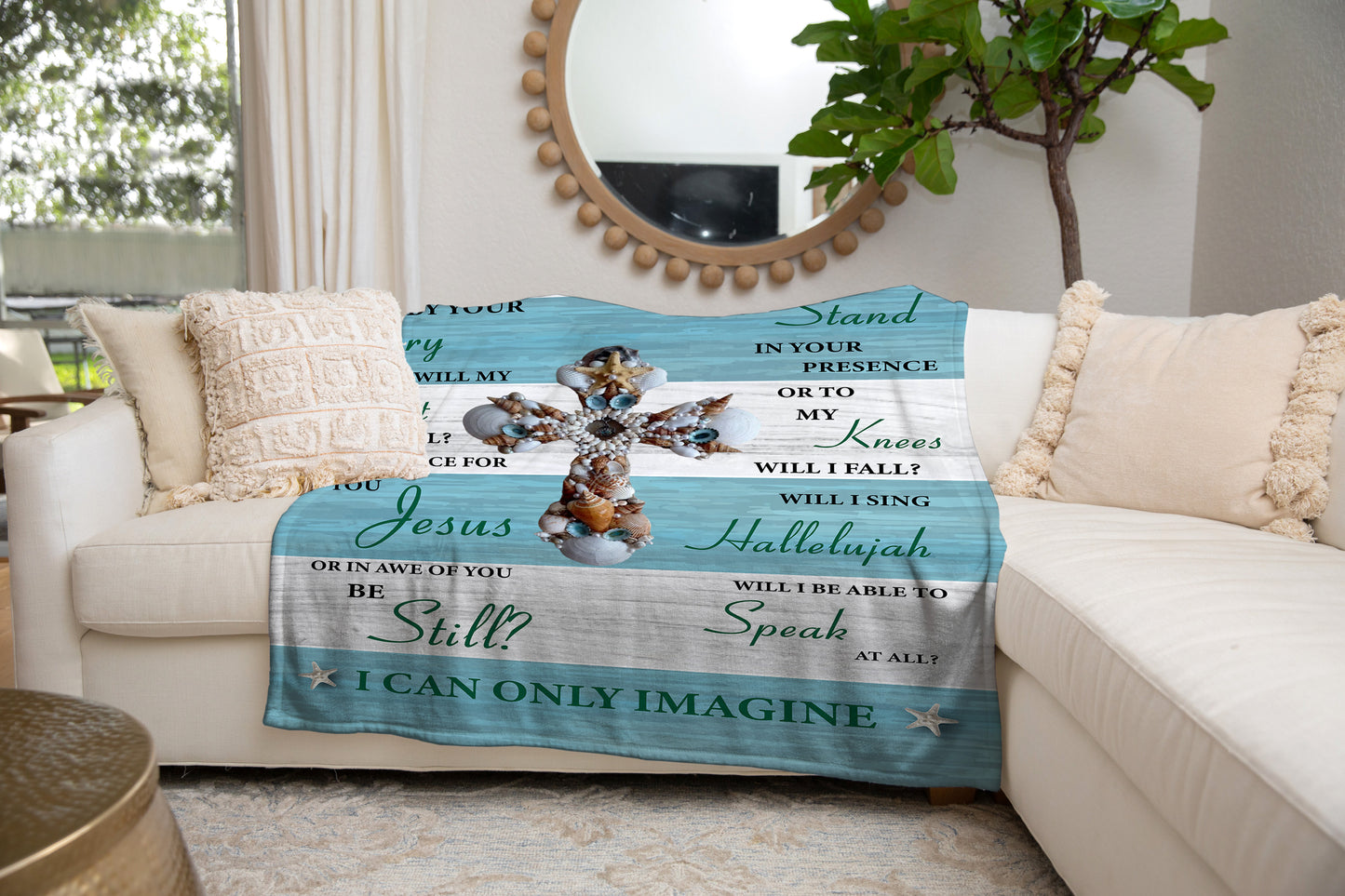 Imagine Shell Cross Cozy Plush Fleece Blanket