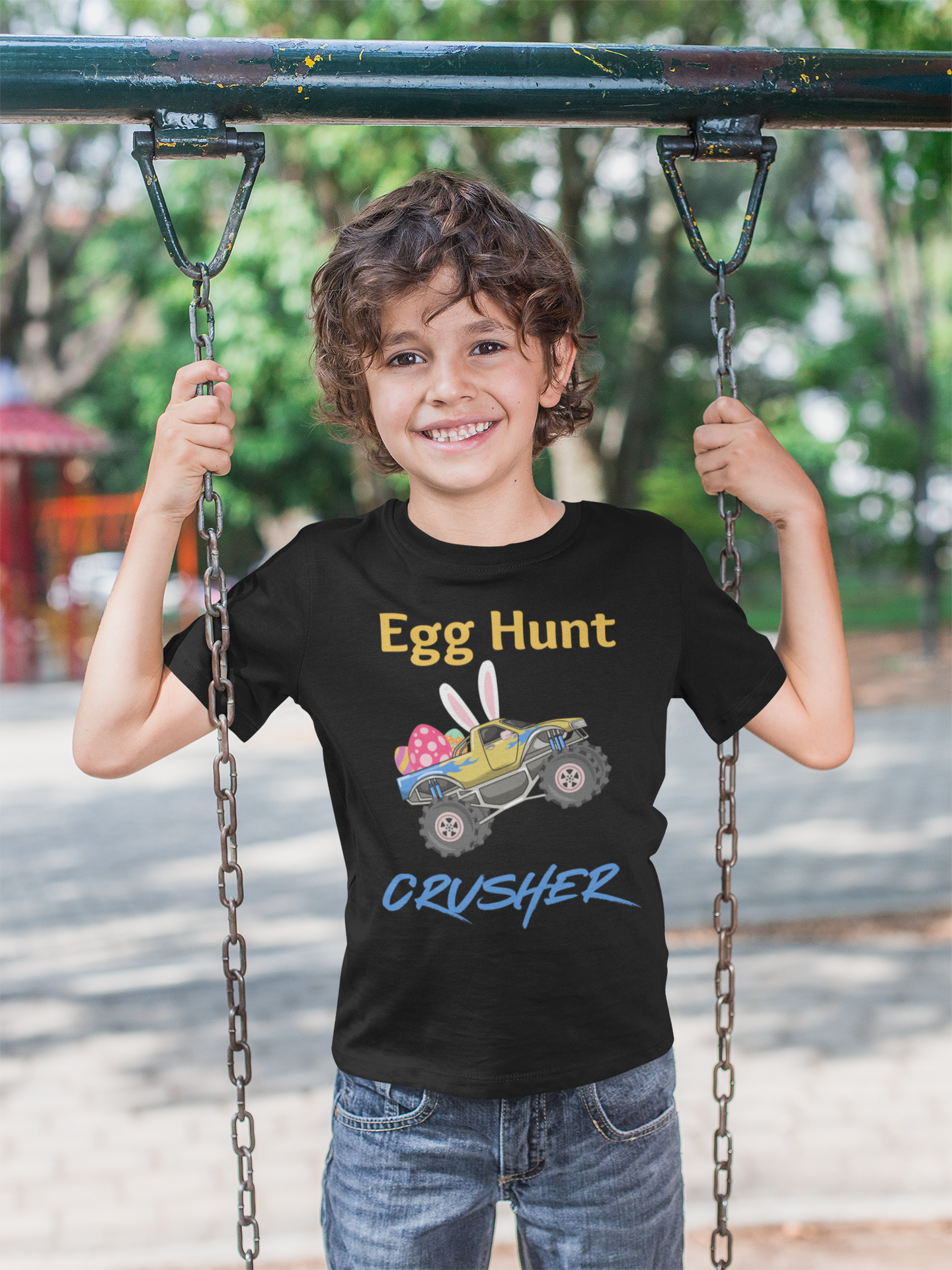 Egg Hunt Crusher Youth 5.3 oz 100% Cotton T-Shirt