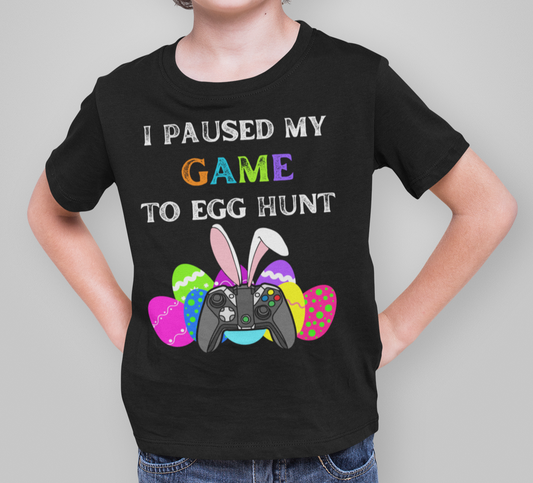 Paused Game to Egg Hunt Youth 5.3 oz 100% Cotton T-Shirt