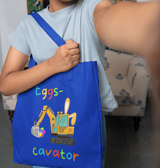 Eggs-cavator Easter Egg Hunt Canvas Tote Bag