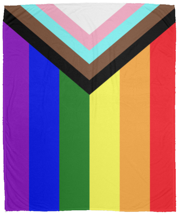 Progress Pride Flag Cozy Plush Fleece Blanket