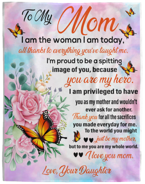 Mom Monarch Cozy Message Blanket