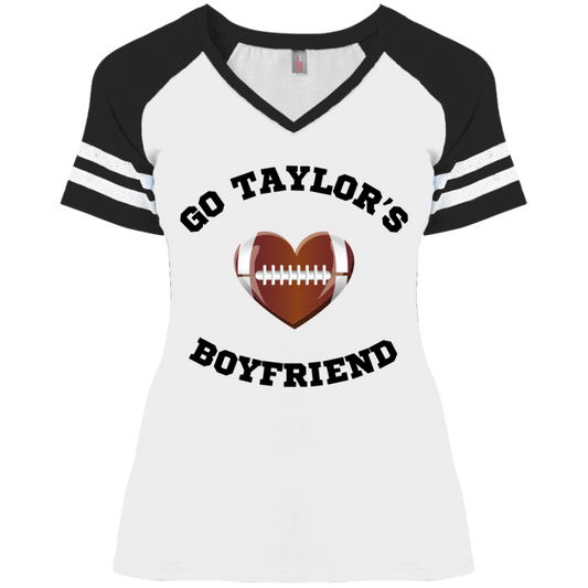 Go Taylor's Boyfriend Ladies' Game V-Neck T-Shirt
