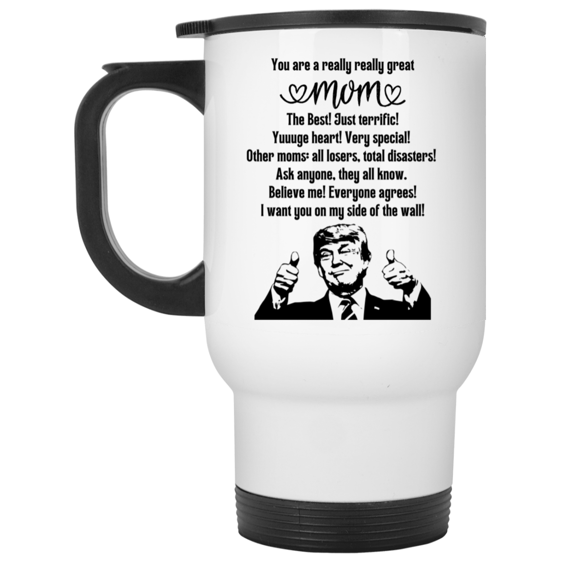 Mom Trump White Travel Mug