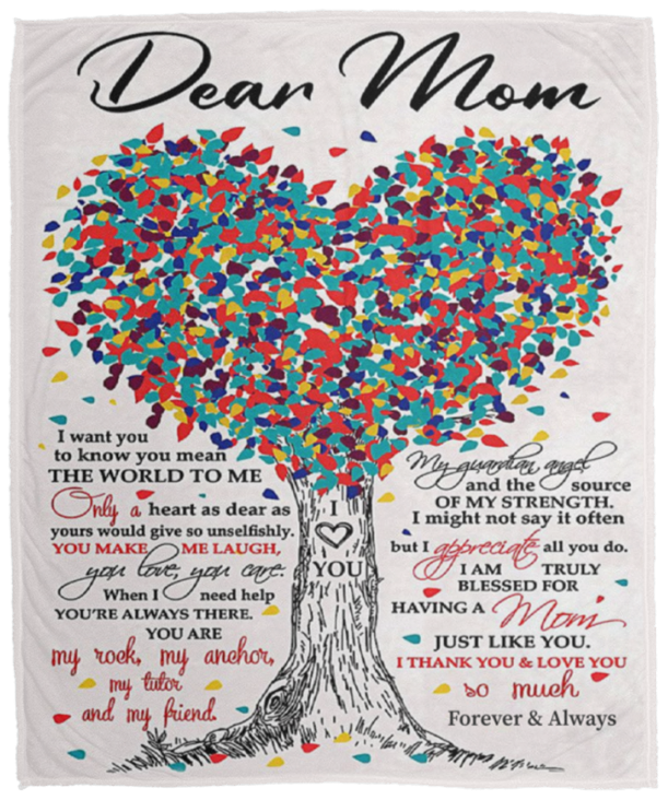 Mom Tree Cozy Message Blanket