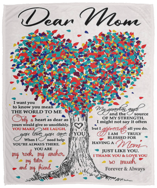 Mom Tree Cozy Message Blanket