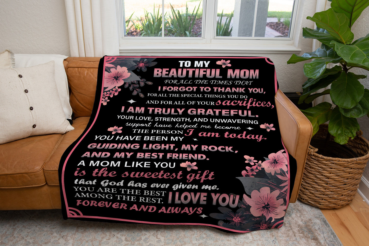 Beautiful Mom Cozy Message Blanket